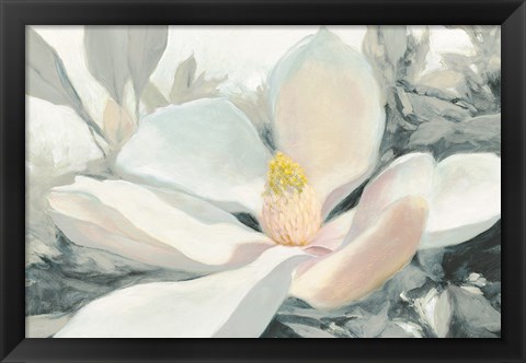 Framed Majestic Magnolia Green Gray Crop Print