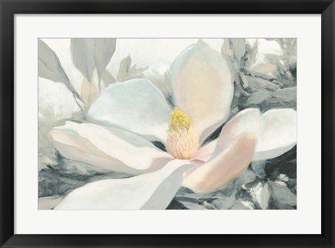 Framed Majestic Magnolia Green Gray Crop Print