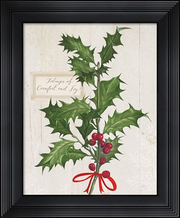 Framed Joyful Tidings VI on Wood Print