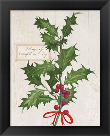 Framed Joyful Tidings VI on Wood Print