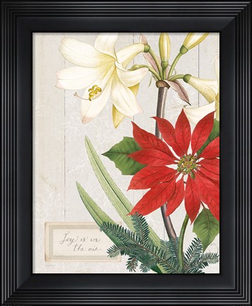 Framed Joyful Tidings II on Wood Print