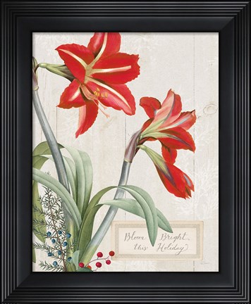 Framed Joyful Tidings I on Wood Print