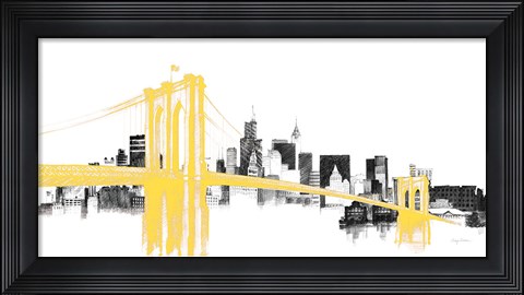 Framed Skyline Crossing Yellow Print