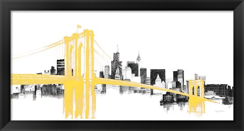 Framed Skyline Crossing Yellow Print