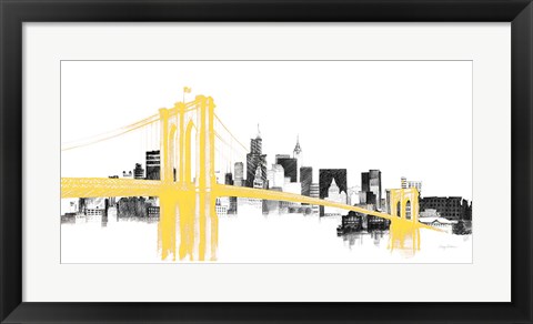 Framed Skyline Crossing Yellow Print