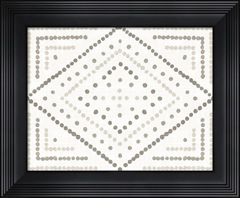 Framed Daisy Dots Tile II Neutral Print