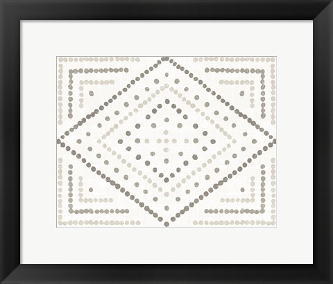 Framed Daisy Dots Tile II Neutral Print