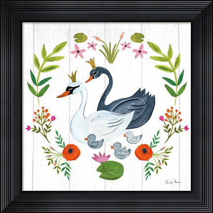 Framed Swan Love IV Print