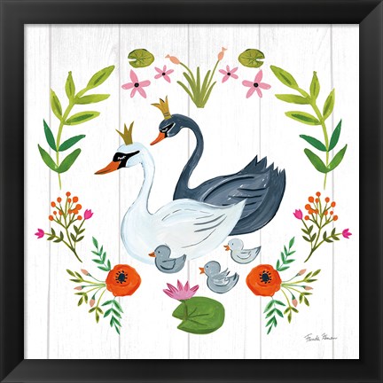 Framed Swan Love IV Print