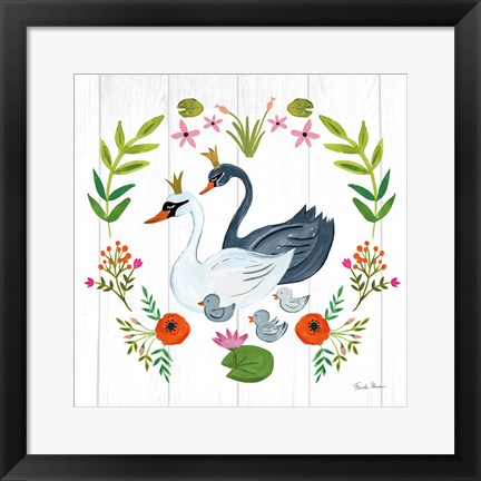 Framed Swan Love IV Print