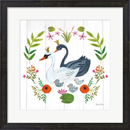 Framed Swan Love IV Print