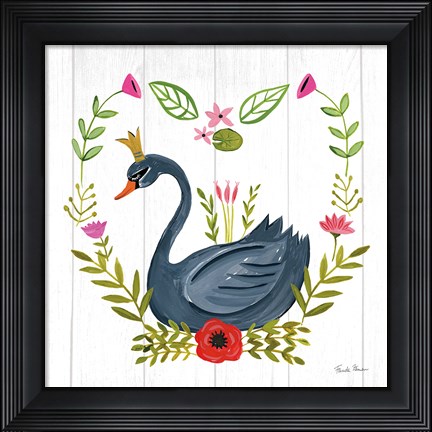 Framed Swan Love II Print