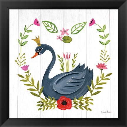 Framed Swan Love II Print