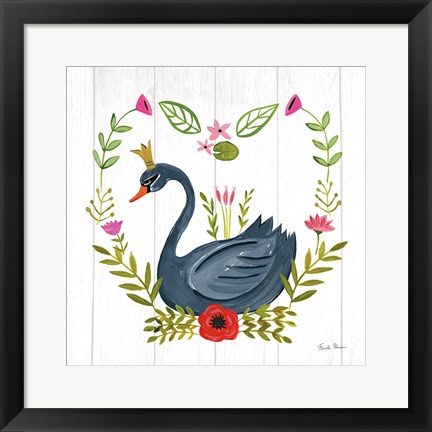 Framed Swan Love II Print