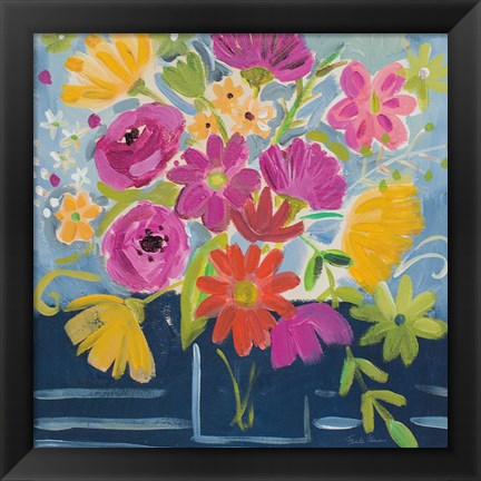 Framed Folk Floral III Print