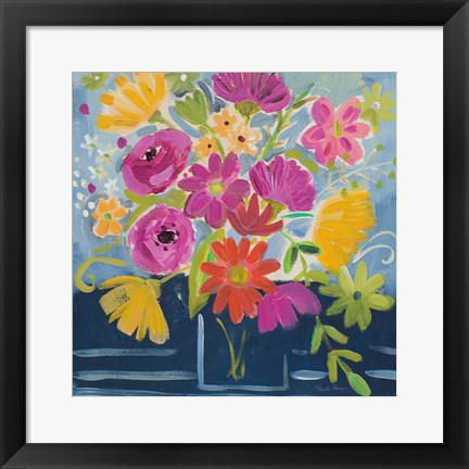 Framed Folk Floral III Print