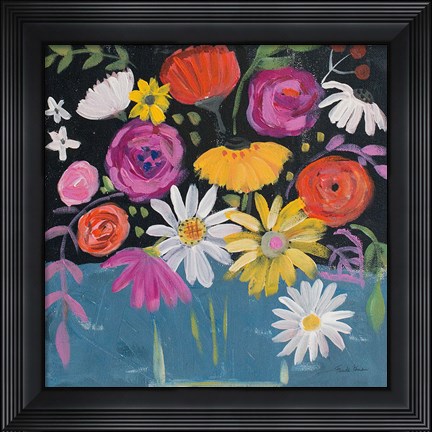 Framed Folk Floral II Print