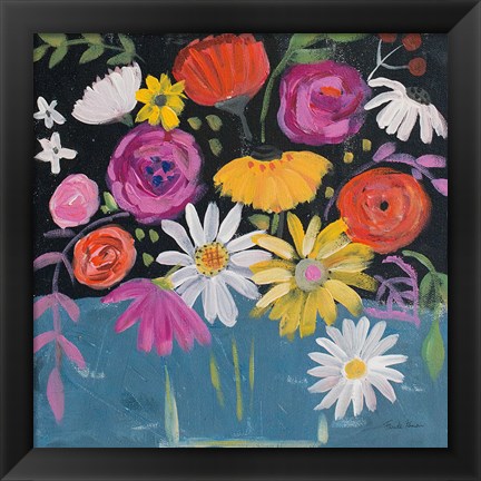 Framed Folk Floral II Print