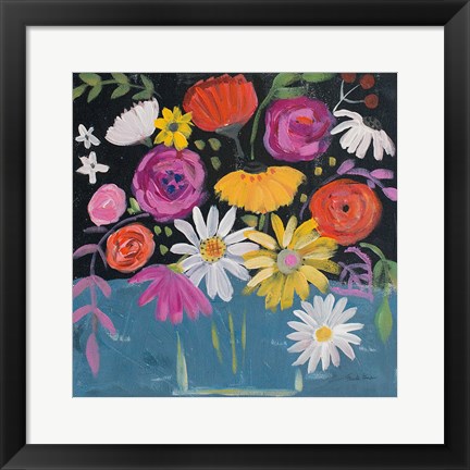 Framed Folk Floral II Print