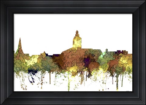 Framed Annapolis Maryland Skyline - Safari Buff Print