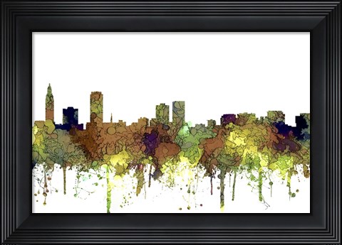 Framed Baton Rouge Louisiana Skyline - Safari Buff Print