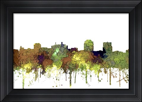 Framed Colorado Springs Colorado Skyline - Safari Buff Print