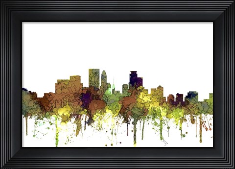 Framed Minneapolis Minnesota Safari Buff Print