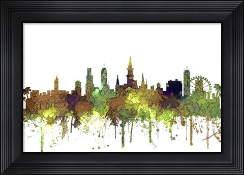 Framed New Orleans Louisiana Skyline - Safari Buff Print