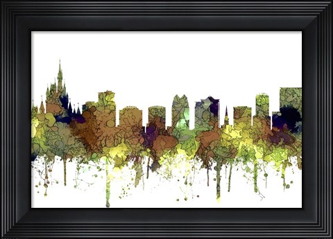 Framed Orlando Florida Skyline - Safari Buff Print