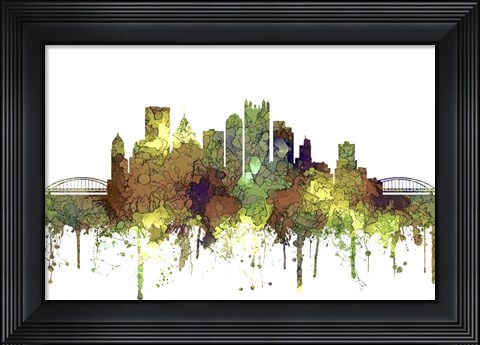 Framed Pittsburgh Pennsylvania 2 - Safari Buff Print