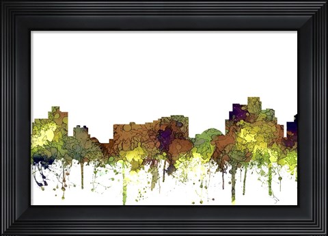 Framed Reno Nevada Skyline - Safari Buff Print