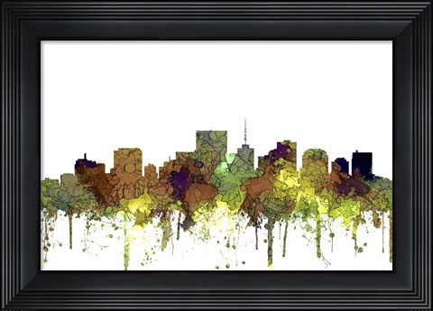 Framed Richmond Virginia Skyline - Safari Buff Print