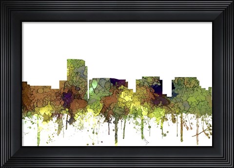 Framed Rosslyn Virginia Skyline - Safari Buff Print