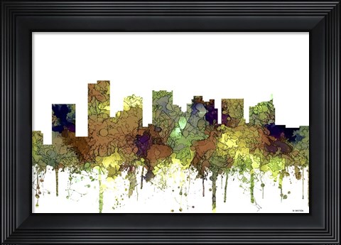 Framed Scottsdale Arizona Skyline - Safari Buff Print