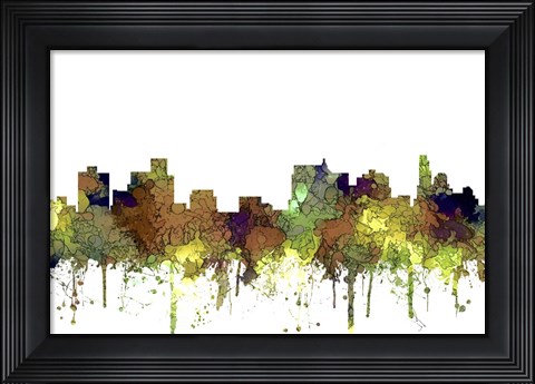 Framed Springfield Illinois Skyline - Safari Buff Print