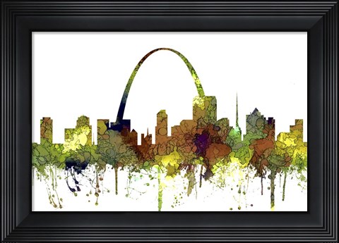 Framed St Louis Missouri Skyline - Safari Buff Print