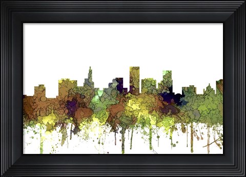 Framed St Paul Minnesota Skyline - Safari Buff Print