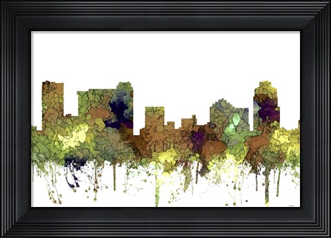 Framed St Petersburg Florida Skyline - Safari Buff Print