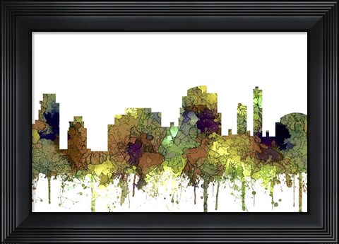 Framed Tempe Arizona Skyline - Safaro Buff Print