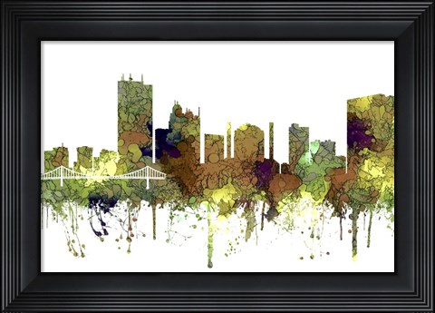 Framed Toledo Skyline - Safaro Buff Print