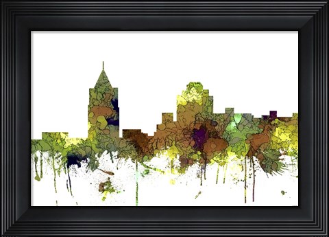 Framed Virginia Beach Virginia Skyline - Safari Buff Print