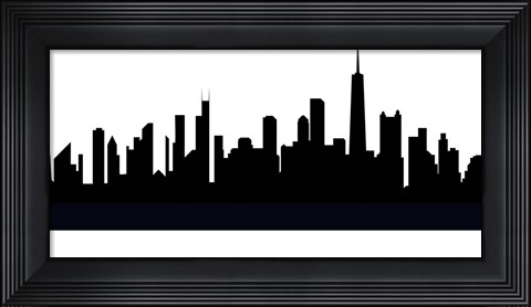 Framed Chicago - B&amp;W Print