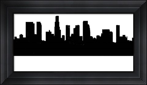 Framed Los Angeles - B&amp;W Print