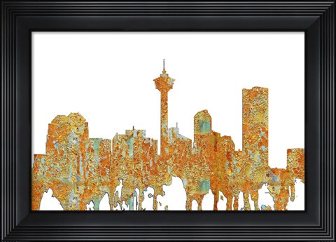 Framed Calgary Alta - Rust Print