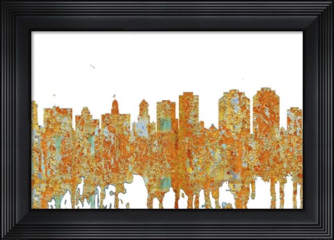 Framed Halifax NSSkyline - Rust Print