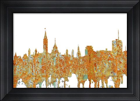 Framed Ottawa Ont Skyline Rust Print