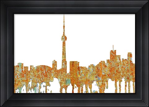 Framed Toronto Ont Skyline - Rust Print