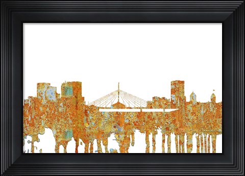 Framed Winnipeg ManSkyline - Rust Print