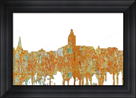 Framed Annapolis Maryland Skyline - Rust Print