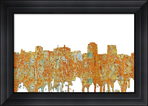 Framed Colorado Springs Colorado Skyline - Rust Print
